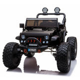 Classic 2 Seater 12v Lifted Monster Jeep with Remote Control, Leather Seat and Rubber Tires Voltz Toys