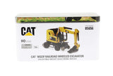 1:87 Cat® M323F Railroad Wheeled Excavator, Cat® Yellow with 3 work tools High Line Series, 85656 Caterpillar