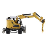 1:87 Cat® M323F Railroad Wheeled Excavator, Cat® Yellow with 3 work tools High Line Series, 85656 Caterpillar