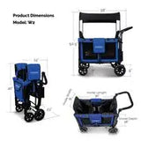 W2 Multifunctional Double Stroller Wagon 2 Seater Royal Blue Back Order- WonderFold WonderFold