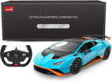 Lamborghini Huracan STO RC Car 1/14 Scale Licensed Remote Control Toy Car with Open Doors and Working Lights by Rastar