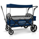 X2 Pull & Push Double Stroller Wagon (2 Seater) Navy Blue -Wonderfold WonderFold