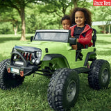 Classic 2 Seater 12v Lifted Monster Jeep with Remote Control, Leather Seat and Rubber Tires Voltz Toys