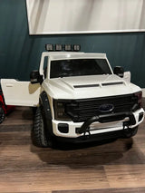 2 Seaters 24V Licensed Ford Super Duty F450 White Electric Kids' Ride On Car with Parental Remote Control Perfect Gift - Kids On Wheelz