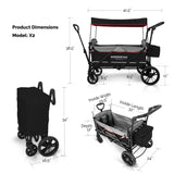 X2 Pull & Push Double Stroller Wagon (2 Seater) Black -Wonderfold WonderFold