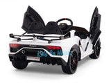 LAMBORGHINI AVENTADOR SVJ KIDS RIDE ON CAR 12V - WHITE - Kids On Wheelz