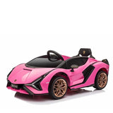 Coche eléctrico para niños con licencia oficial Lamborghini Sian 12V - Rosa