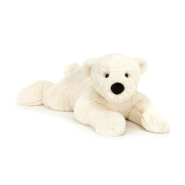 Jellycat Perry Polar Bear Lying One Size - H27" X W15" - Voltz Toys