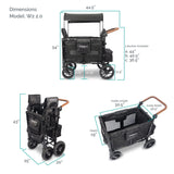 W2 Luxe Multifunctional Stroller Wagon 2 Seater Elite Black Camo BACK ORDER- WonderFold WonderFold