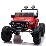 Classic 2 Seater 12v Lifted Monster Jeep with Remote Control, Leather Seat and Rubber Tires Voltz Toys