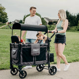 W2 Elite Multifunctional Double Stroller Wagon (2 Seater) Gray - Wonderfold WonderFold