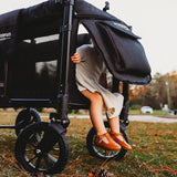 W4 Luxe Multifunctional Baby Stroller Wagon (4 Seater) Gray With Black Frame Back Order -WonderFold WonderFold