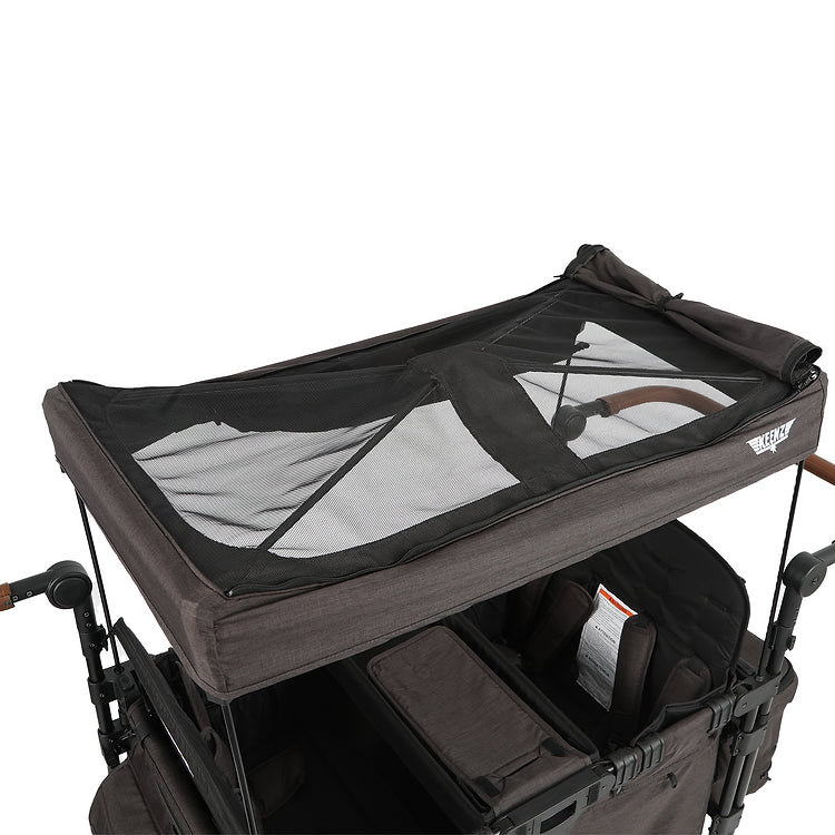 Keenz XC+ Plus 4 Person Luxury Push Pull Stroller Wagon w/Mesh Canopy & Sides, Charcoal