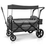 X2 Pull & Push Double Stroller Wagon (2 Seater) Gray -Wonderfold WonderFold