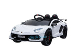 LAMBORGHINI AVENTADOR SVJ KIDS RIDE ON CAR 12V - WHITE - Kids On Wheelz