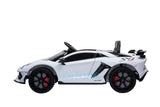 LAMBORGHINI AVENTADOR SVJ KIDS RIDE ON CAR 12V - WHITE - Kids On Wheelz