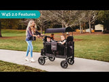 W4 Luxe Multifunctional Baby Stroller Wagon (4 Seater) Volcanic Black-WonderFold