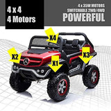 Mercedes-Benz Unimog 2 Seater 12V Electric Ride On Car for Kids with Parental Remote Control, Voltz Toys