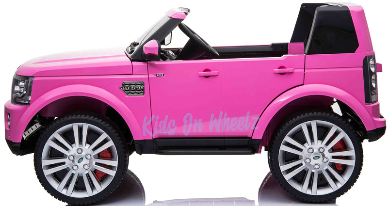 LAND ROVER DISCOVERY 12V KIDS RIDE ON 2 SEATER - PINK - Kids On Wheelz