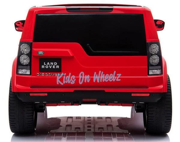 LAND ROVER DISCOVERY 12V KIDS RIDE ON 2 SEATER - RED - Kids On Wheelz