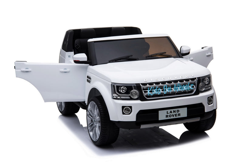 LAND ROVER DISCOVERY 12V KIDS RIDE ON 2 SEATER - WHITE - Kids On Wheelz