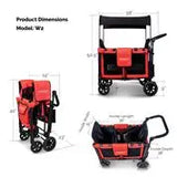 W2 Multifunctional Double Stroller Wagon 2 Seater Poppy Red Pre Order- WonderFold WonderFold