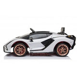 Official Licensed Lamborghini Sian 12V Electric Kids Ride On - White - Kids On Wheelz