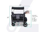 W4 Luxe Multifunctional Baby Stroller Wagon (4 Seater) Gray With Black Frame Back Order -WonderFold WonderFold