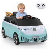 Costway 12V Licensed Volkswagen Kids Ride-On Bus Toy with Remote Control