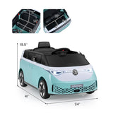 Costway 12V Licensed Volkswagen Kids Ride-On Bus Toy with Remote Control
