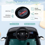 Costway 12V Licensed Volkswagen Kids Ride-On Bus Toy with Remote Control