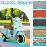 VESPA 12V Licensed Kids Ride-On Motorcycle Toy with Training Wheels