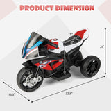 Costway 12V Licensed BMW Kids Ride-On Motorcycle Toy with Headlights