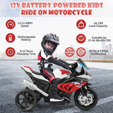 Costway 12V Licensed BMW Kids Ride-On Motorcycle Toy with Headlights