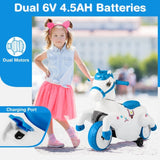Costway 12V Unicorn Kids Ride-On Toy with Training Wheels