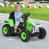 TY327774US 12V Kids Ride-On Tractor Ground Loader with Trailer
