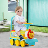 Costway 6V Kids Ride-On Train Toy with 16 Track Pieces