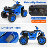 Costway 24V Kids Ride-On Electric ATV Quad Toy with Lights