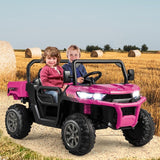 Costway 24V 2-Seater Kids Ride-On Dump Truck Toy with Remote Control