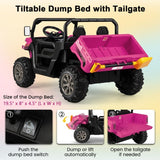 Costway 24V 2-Seater Kids Ride-On Dump Truck Toy with Remote Control