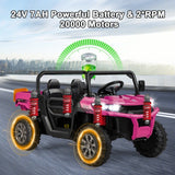 Costway 24V 2-Seater Kids Ride-On Dump Truck Toy with Remote Control