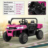 Costway 24V 2-Seater Kids Ride-On Dump Truck Toy with Remote Control