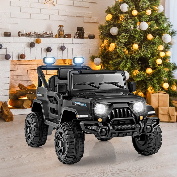 12V Kids Ride on Truck Car with Remote Control Threaded Wheels and 3 Speeds