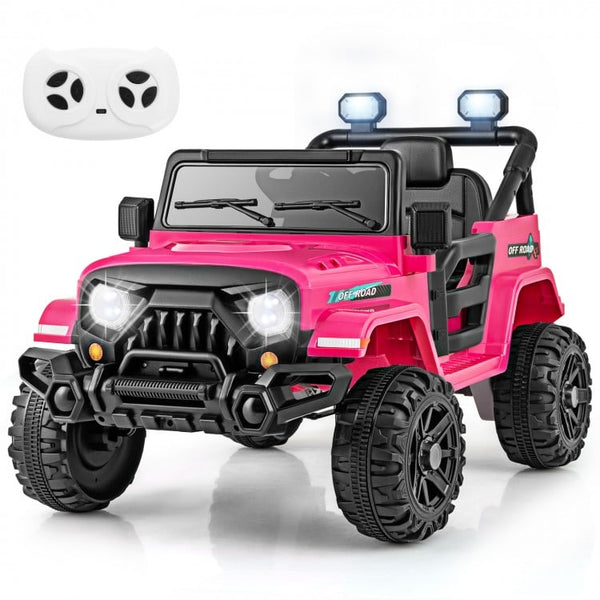 12V Kids Ride on Truck Car with Remote Control Threaded Wheels and 3 Speeds
