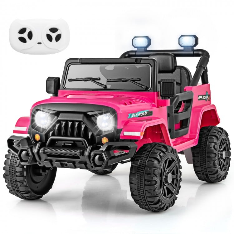 12V Kids Ride on Truck Car with Remote Control Threaded Wheels and 3 Speeds