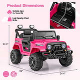12V Kids Ride on Truck Car with Remote Control Threaded Wheels and 3 Speeds