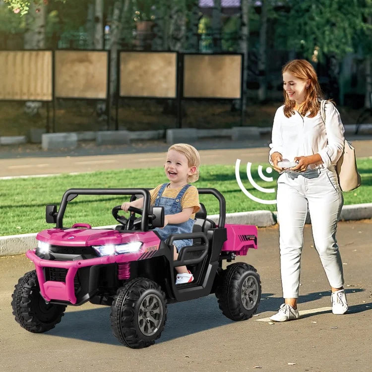 2-Seater Kids Ride On Dump Truck with Dump Bed and Shovel