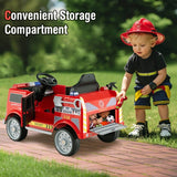 Costway 12V Kids Ride-On Fire Truck Toy with Remote Control