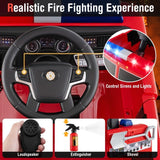 Costway 12V Kids Ride-On Fire Truck Toy with Remote Control