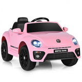 Costway 12V Licensed Volkswagen Beetle Kids Ride-On Car Toy with Remote Control